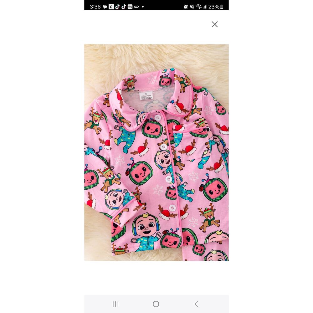 Pink Cocomelon Christmas Pajamas - Picture 2 of 3